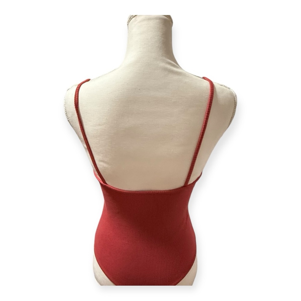 Lulu's Red Ribbed Bodysuit - Picture 7 of 9
